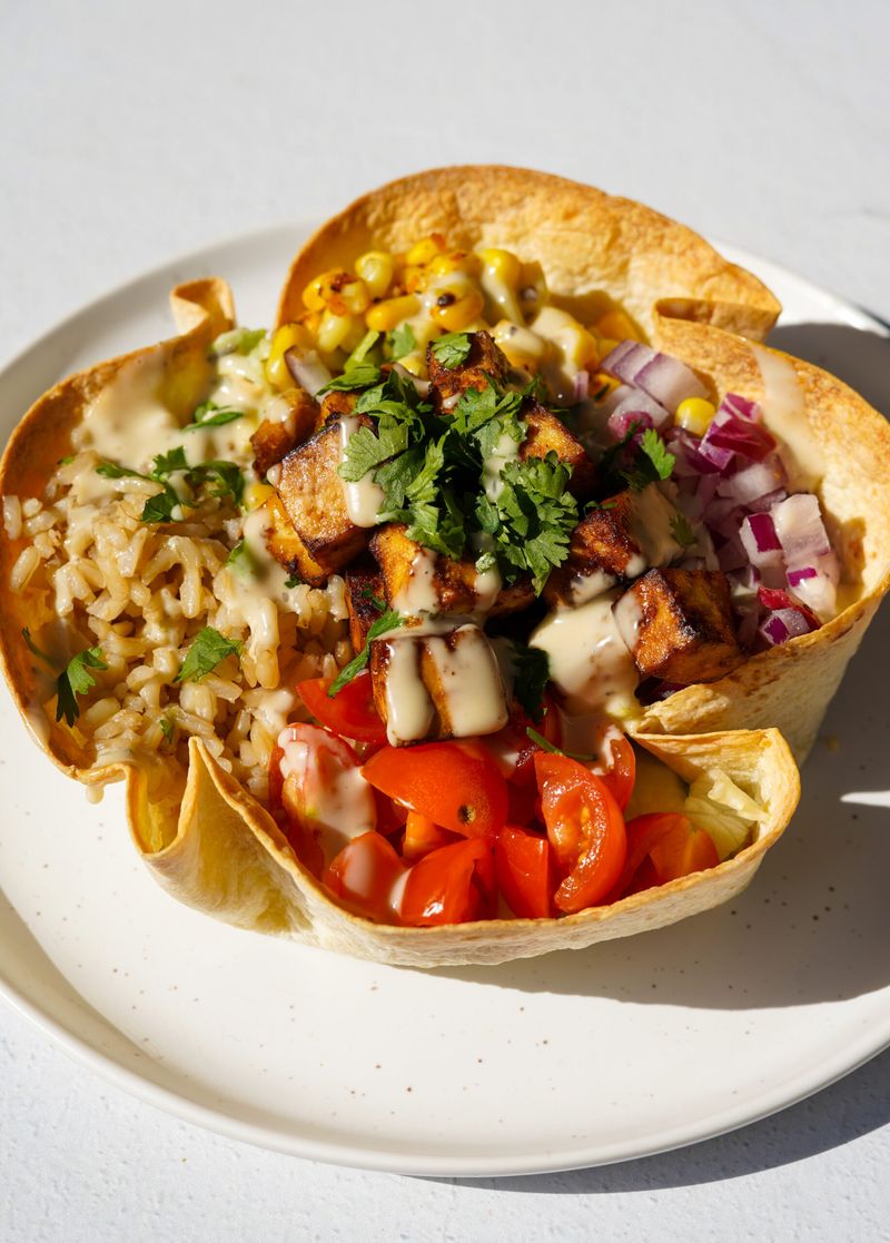 Taco Salad in a Fried Tortilla Bowl