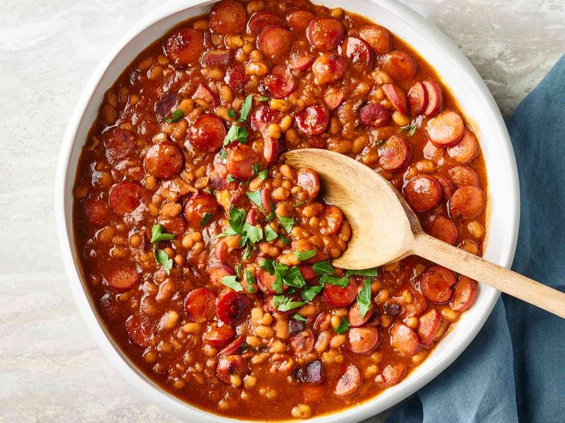 Hot Dog and Baked Bean Casserole