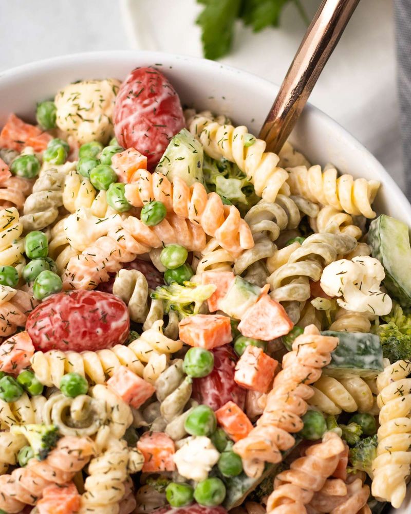 Overcooked Tri-Color Rotini with Ranch