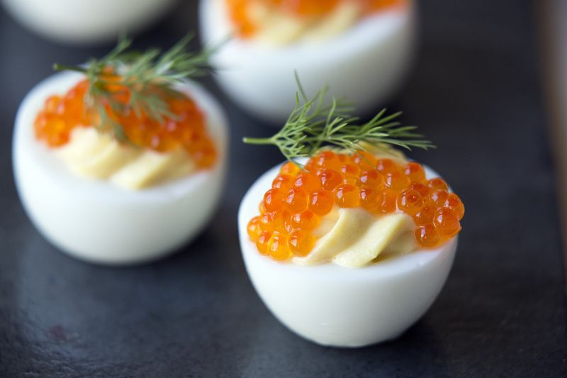 Gold-Leaf Deviled Eggs
