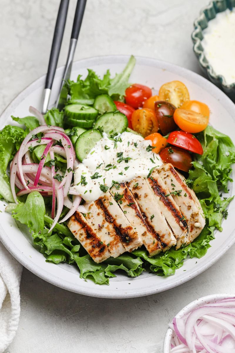 Grilled Chicken Salad with Fat-Free Dressing