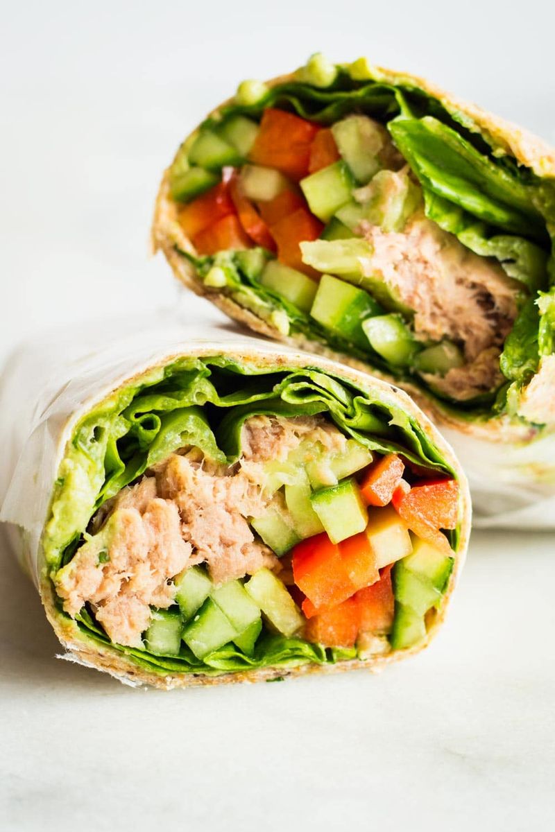 Tuna Avocado Salad Wraps