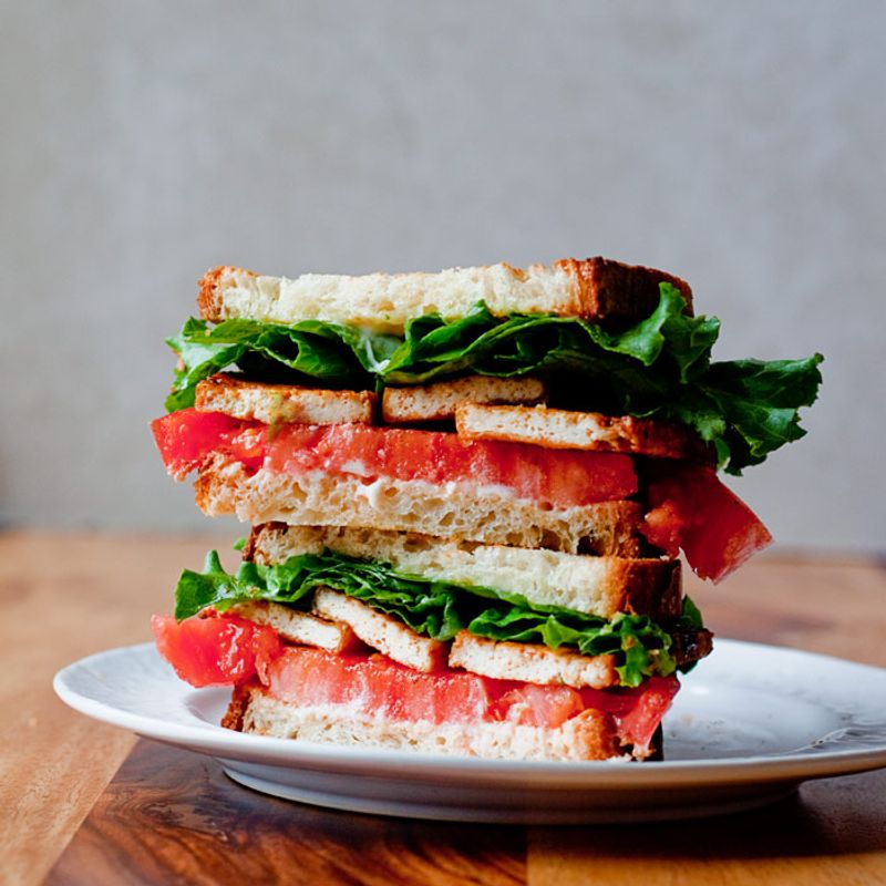 Veggie Sandwich with Just Lettuce and Tomato