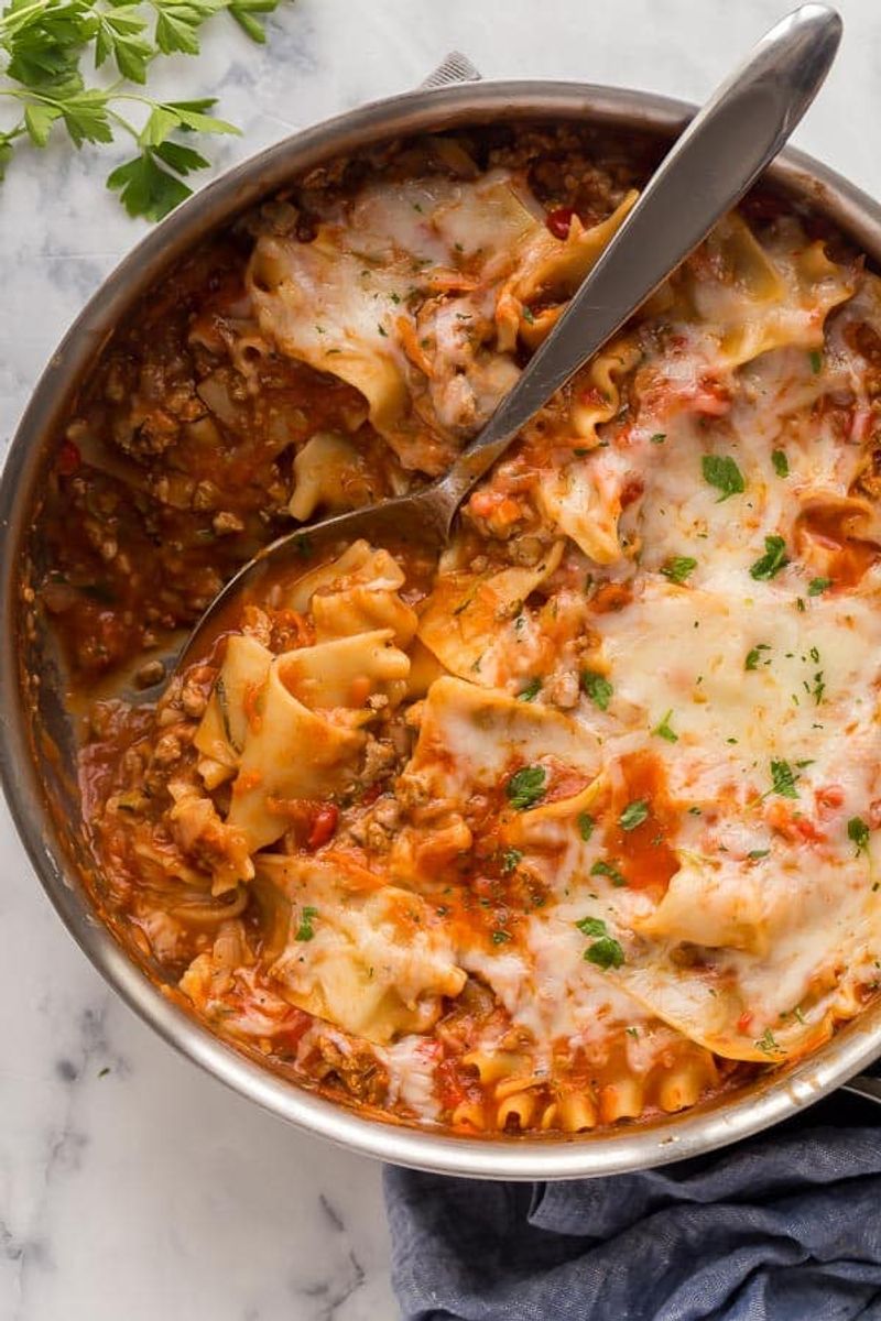 Ground Turkey Lasagna Skillet