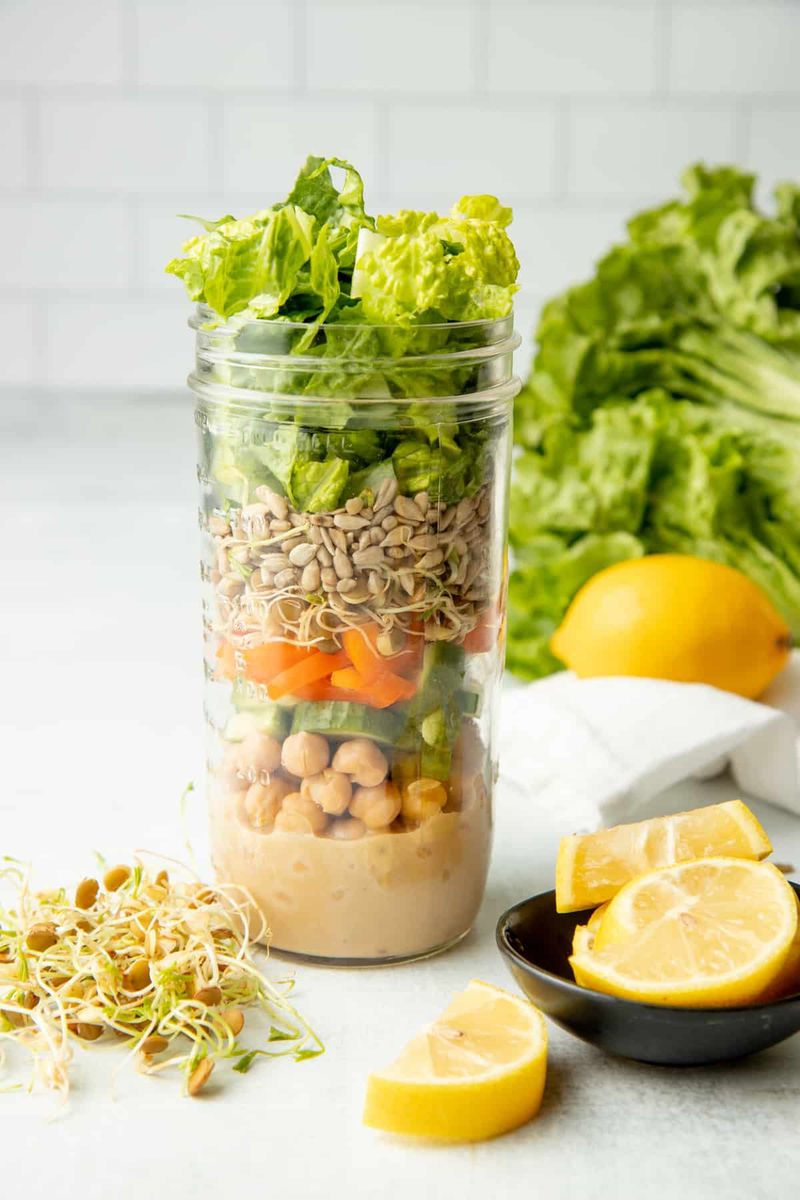 Mason Jar Chickpea Salad Sandwich Filler