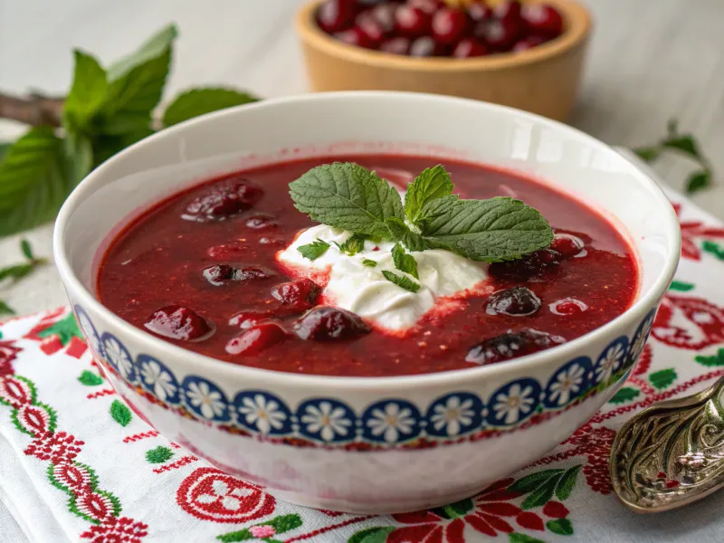 Hungarian Sour Cherry Soup