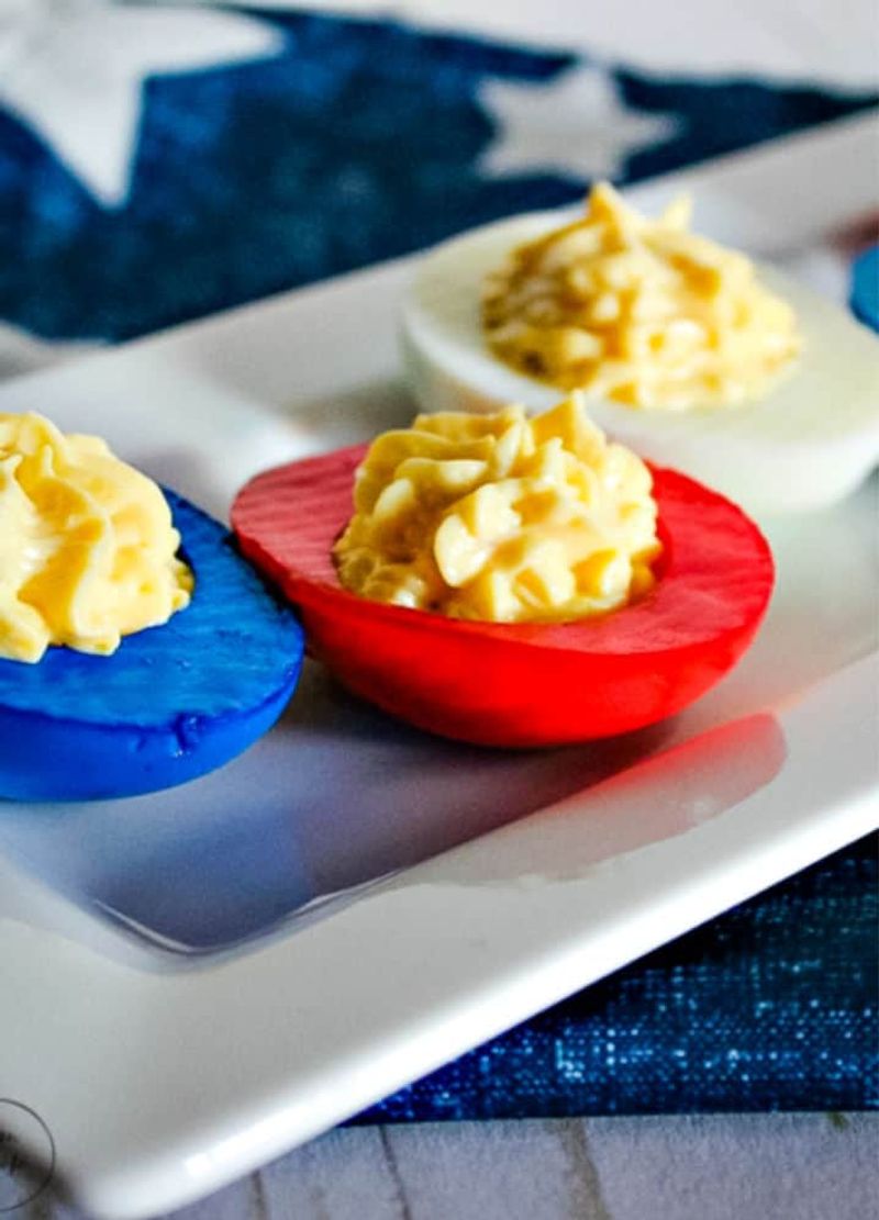 Patriotic Deviled Eggs
