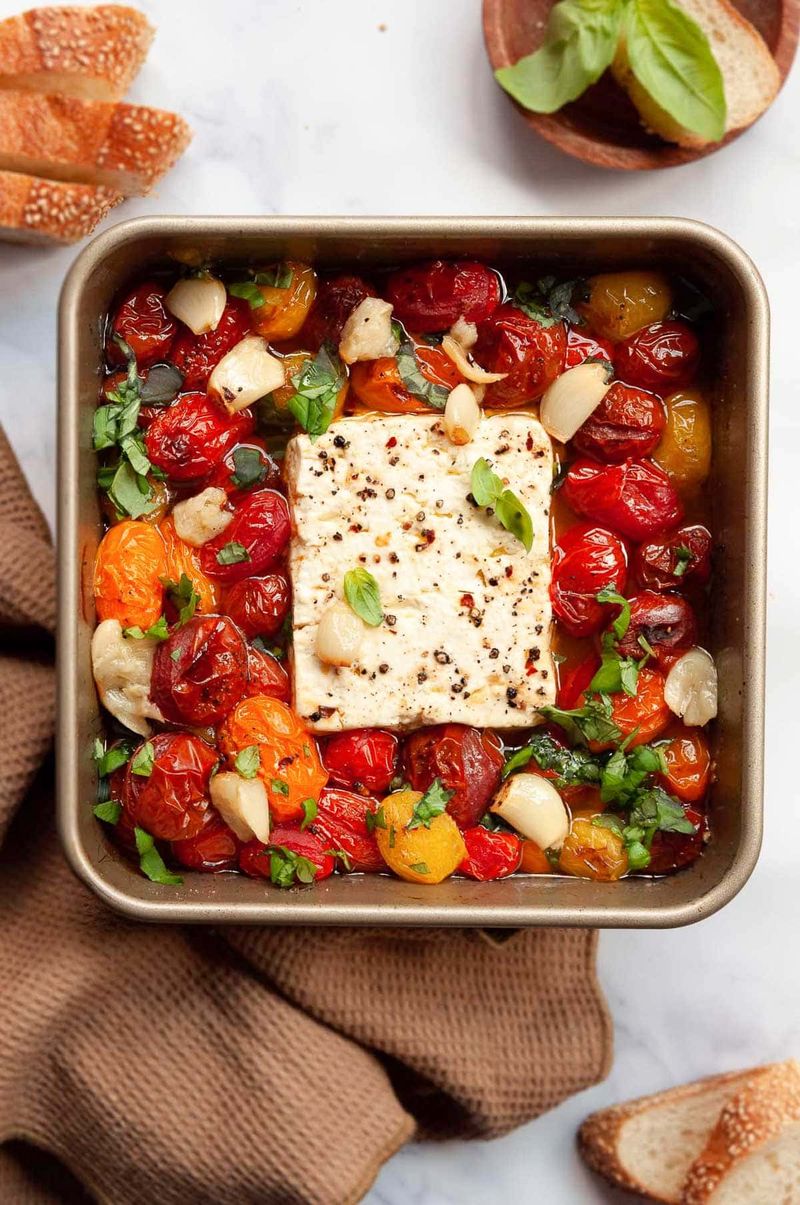 Baked Feta with Tomatoes & Garlic