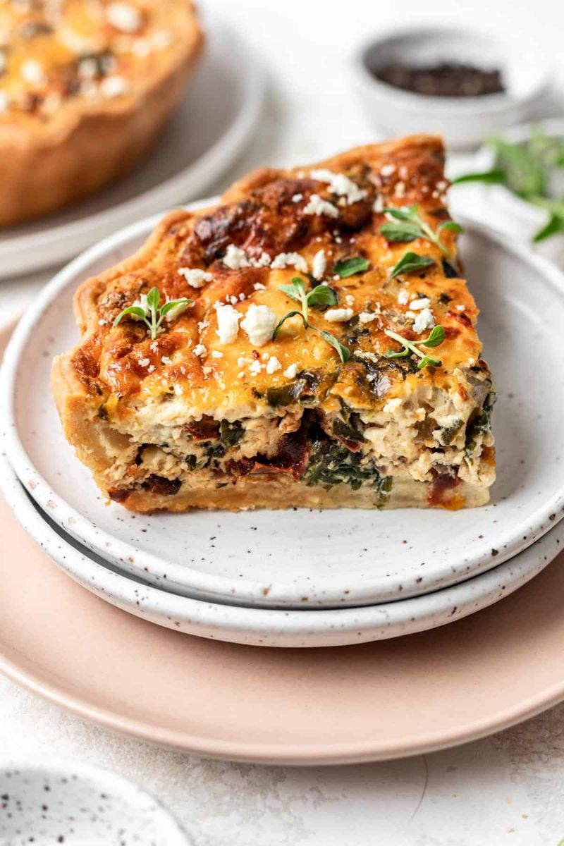 Sun-Dried Tomato, Artichoke & Feta Quiche