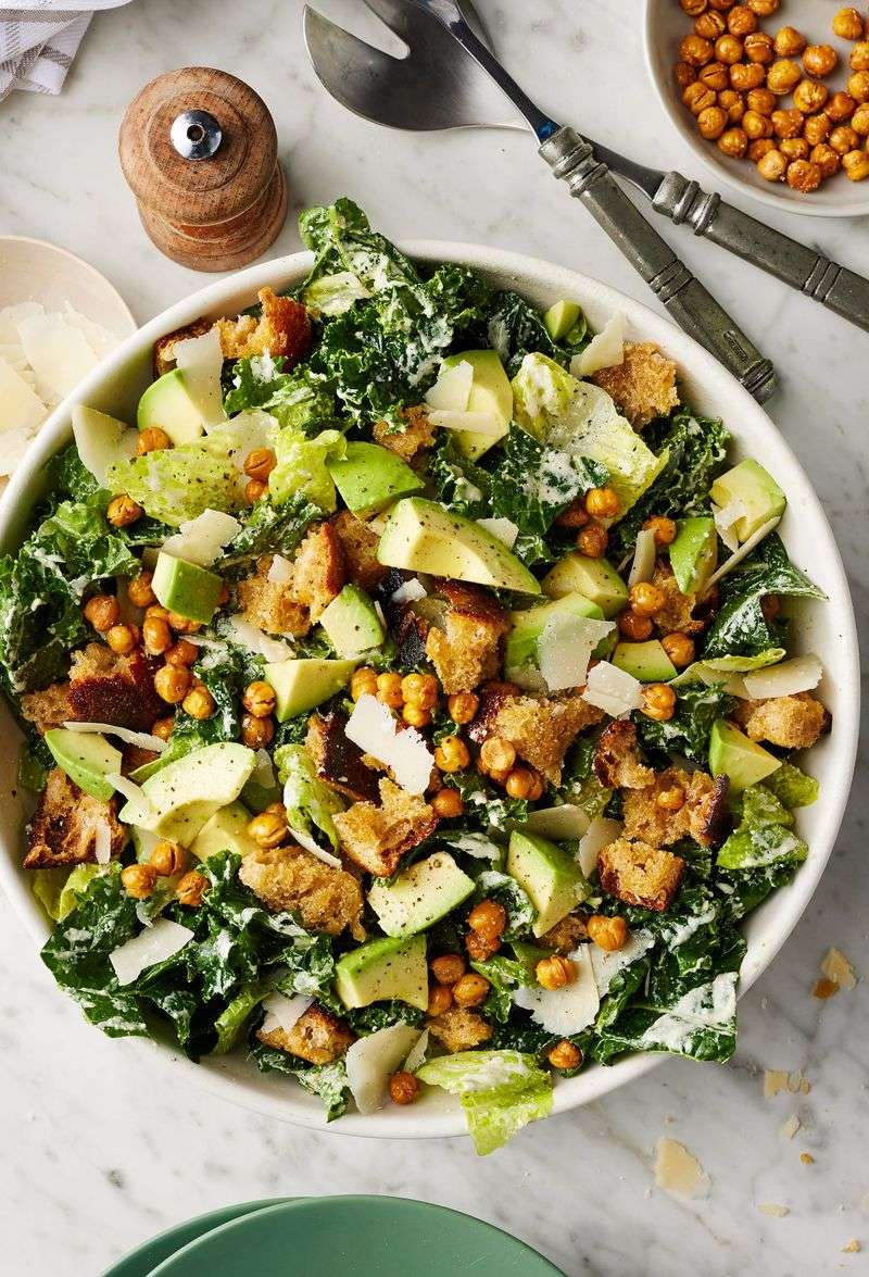 Farro and Kale Caesar Salad