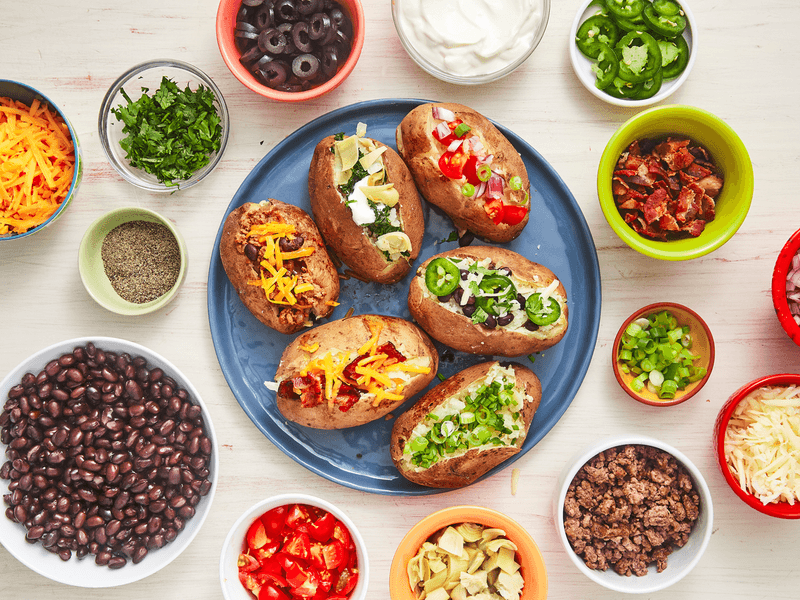 Baked Potatoes with All the Fixings
