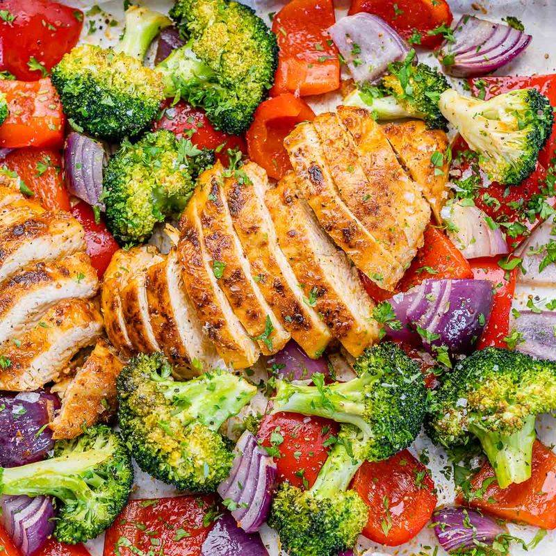 Dry Grilled Chicken Breast with Steamed Veggies