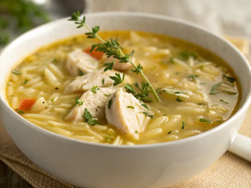 Lemon Chicken Orzo Soup