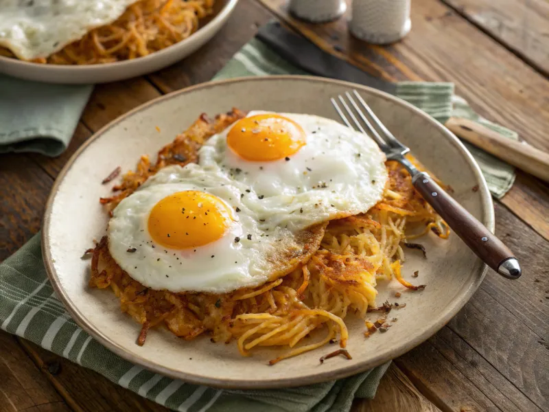 Crispy Hash Browns with Fried Eggs