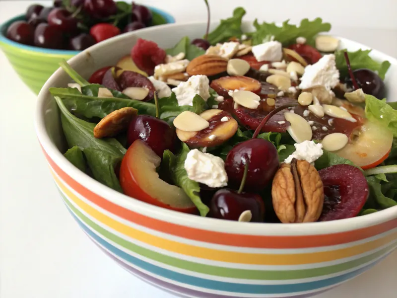 Adding Cherries to Fresh Salads