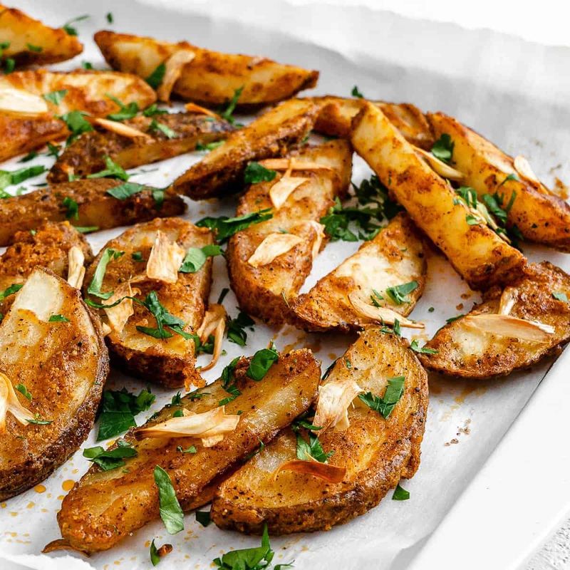 Garlic Herb Potato Wedges with Olive Oil