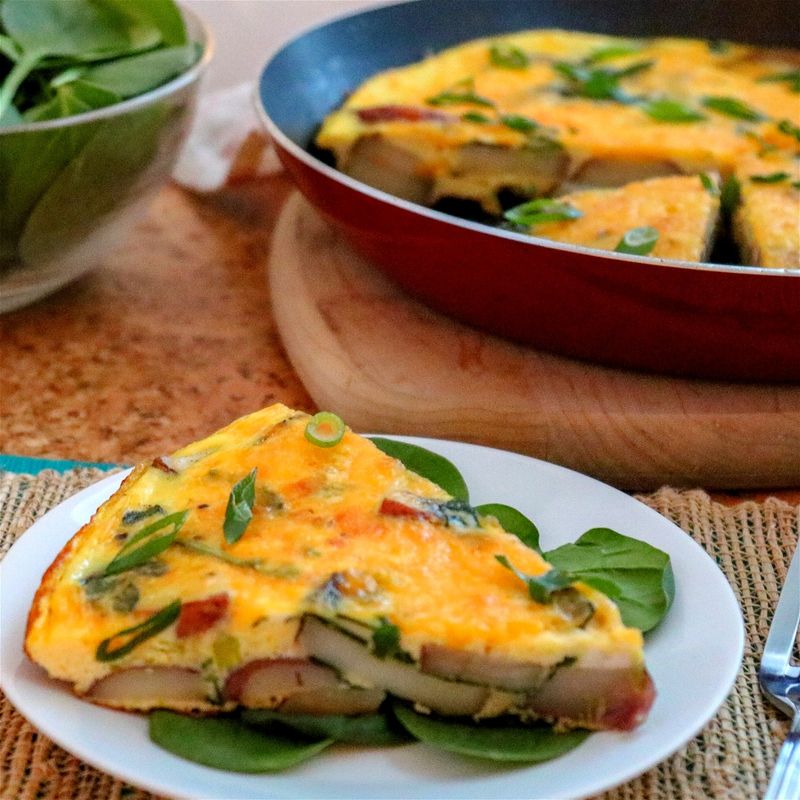 Potato and Spinach Frittata with Fresh Herbs