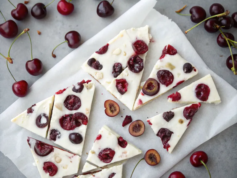 Cherry Frozen Yogurt Bark