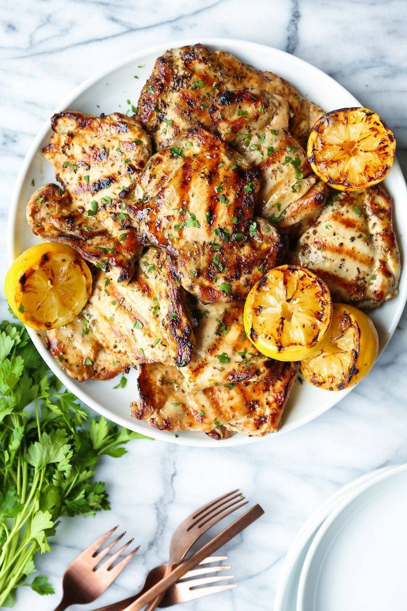 Grilled Lemon Herb Chicken Thighs