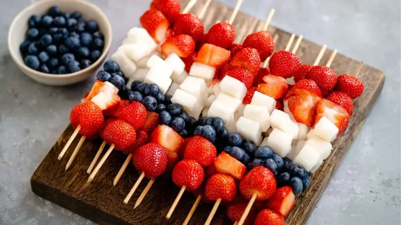 Red, White & Blue Fruit Skewers