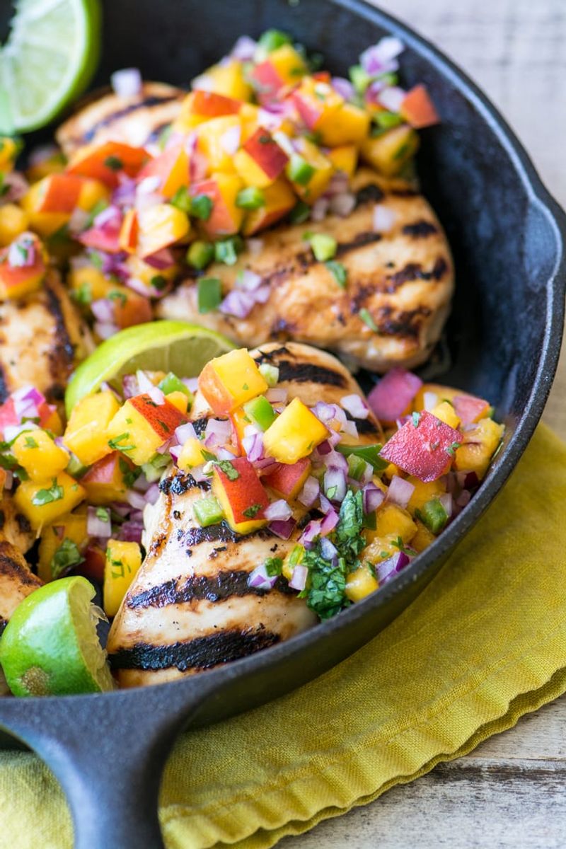 Grilled Chicken with Peach Salsa