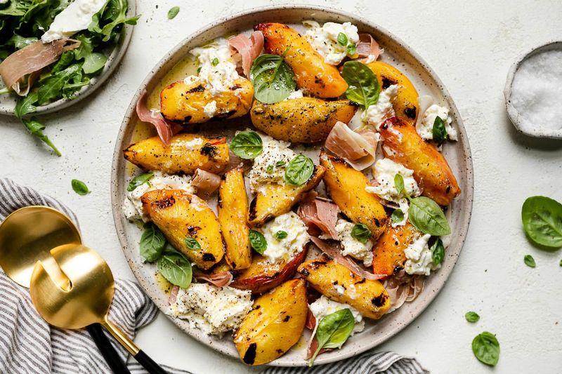 Grilled Peach and Burrata Salad