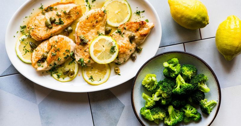 Grilled Lemon-Herb Chicken with Roasted Broccoli