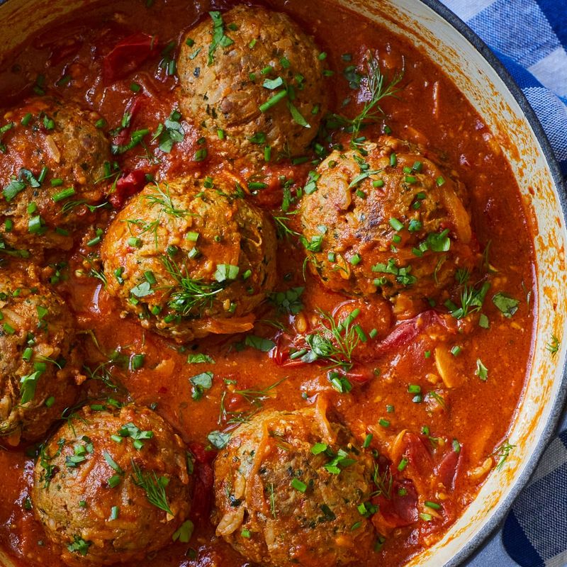 Blackberries in Savory Lamb Meatballs