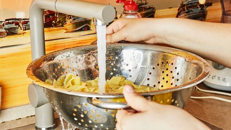 Rinse pasta after cooking