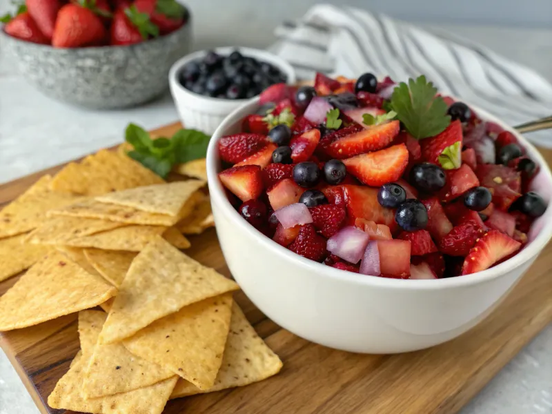 Mixed Berry Salsa with Tortilla Chips