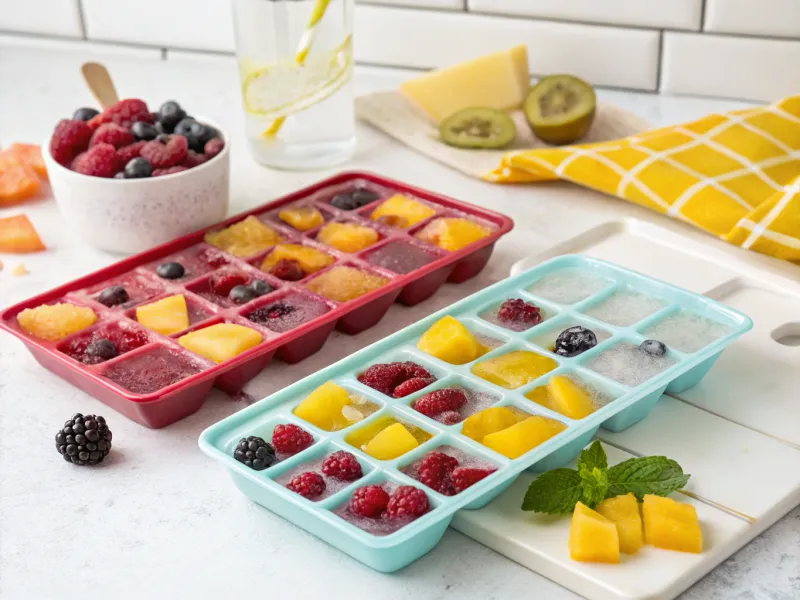 Freeze Fruits in Ice Cube Trays