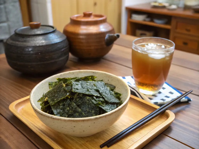 Seaweed Chips and Barley Tea from South Korea
