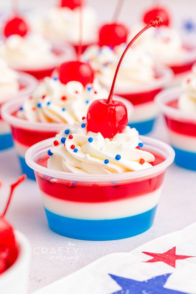 Red, White & Blue Jello Cups