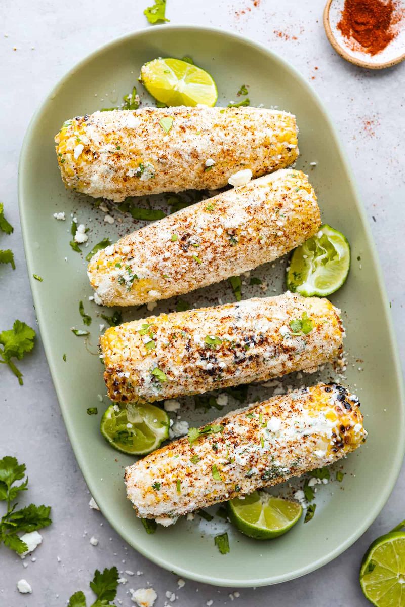 Grilled Corn with Spicy Mayo and Cotija