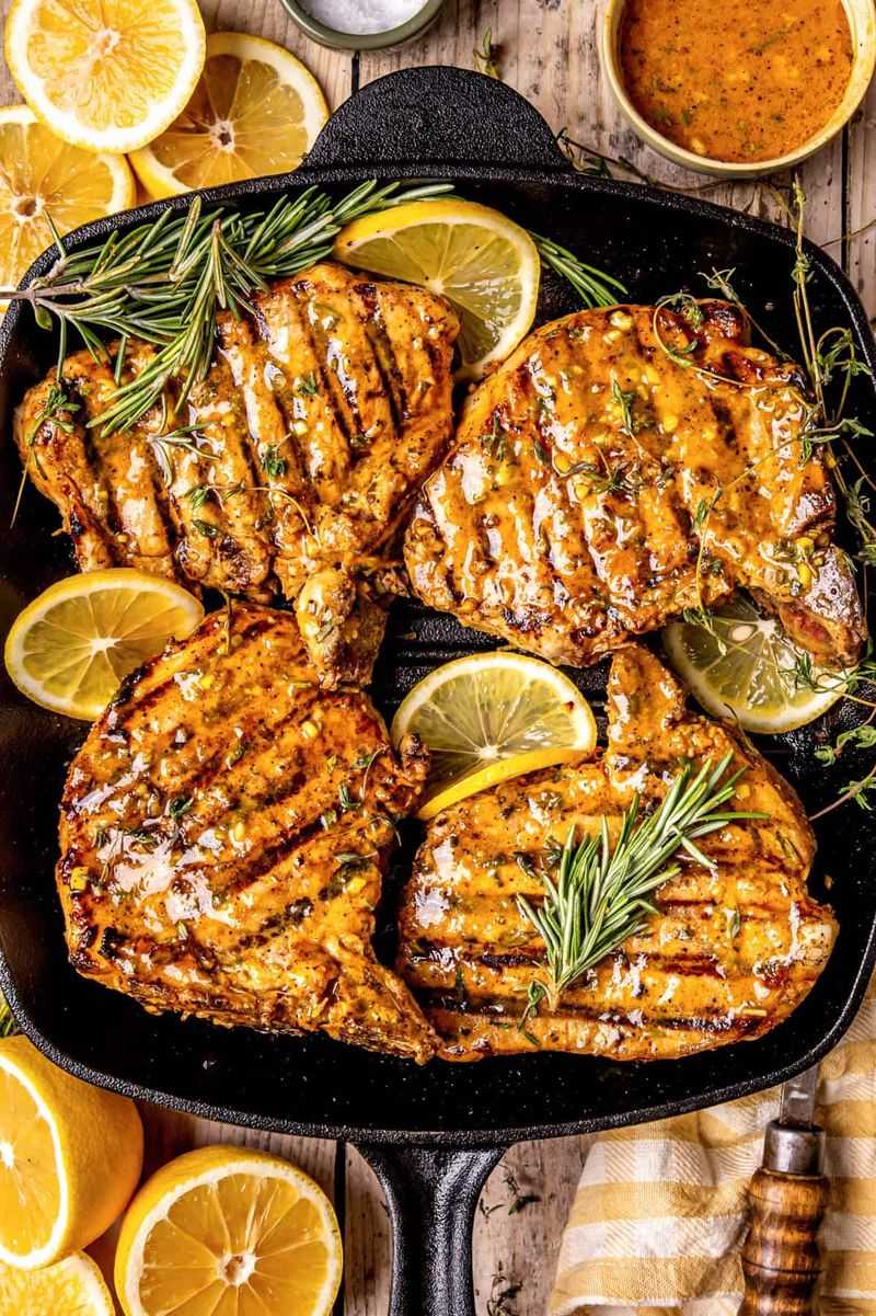 Grilled Lemon Herb Pork Chops