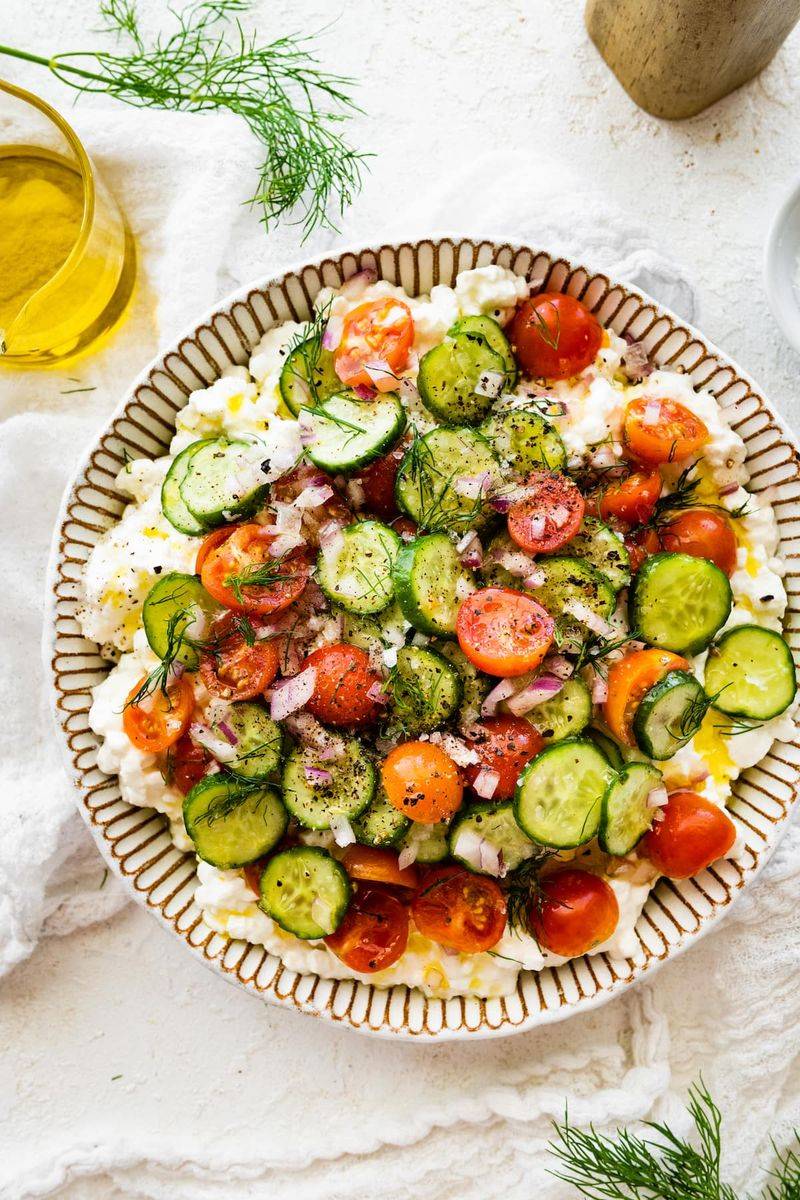 Cottage Cheese with Pineapple or Cherry Tomatoes