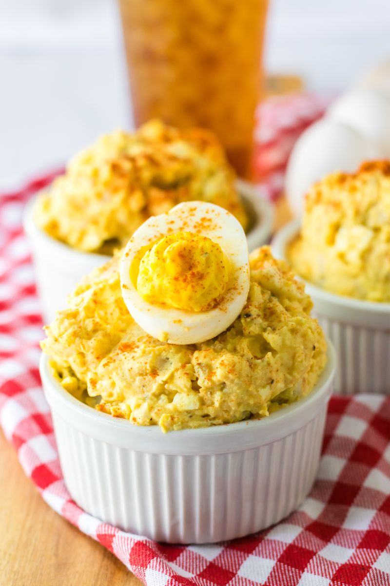 Deviled Egg Potato Salad Cups