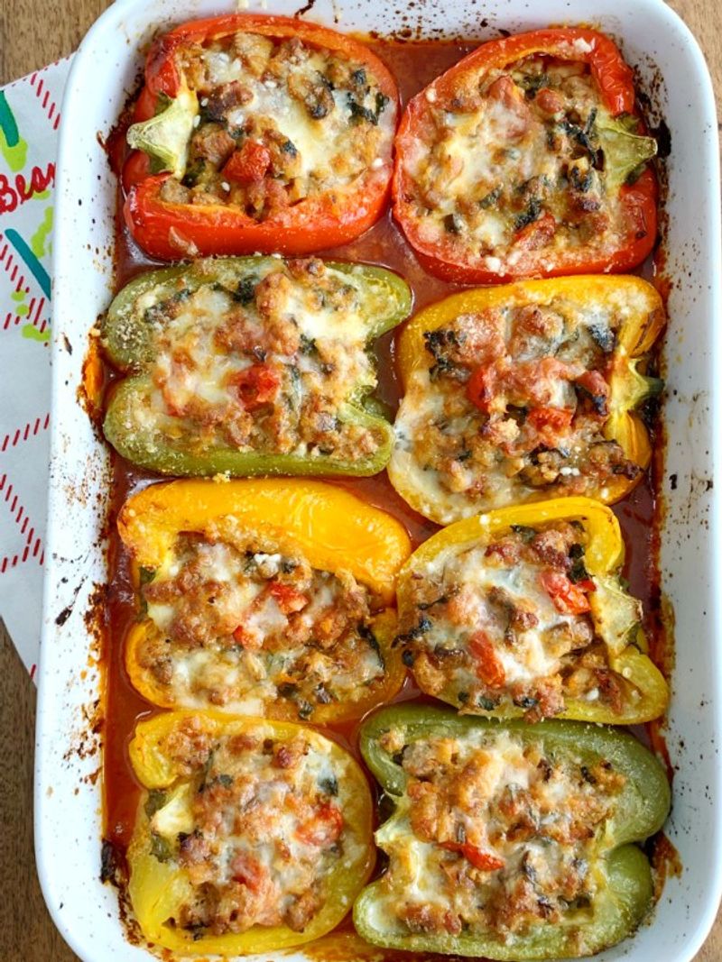 Stuffed Bell Peppers (Cauliflower Rice Edition)