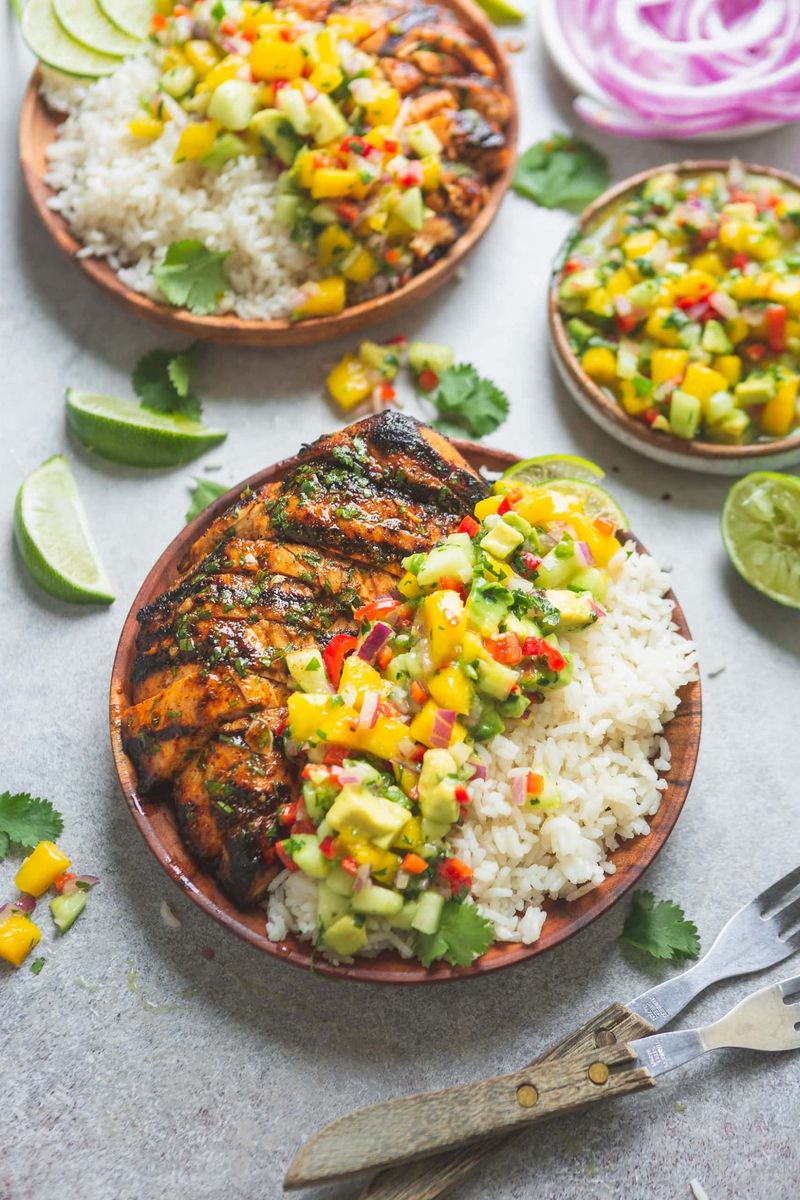Mango Chicken Rice Bowl
