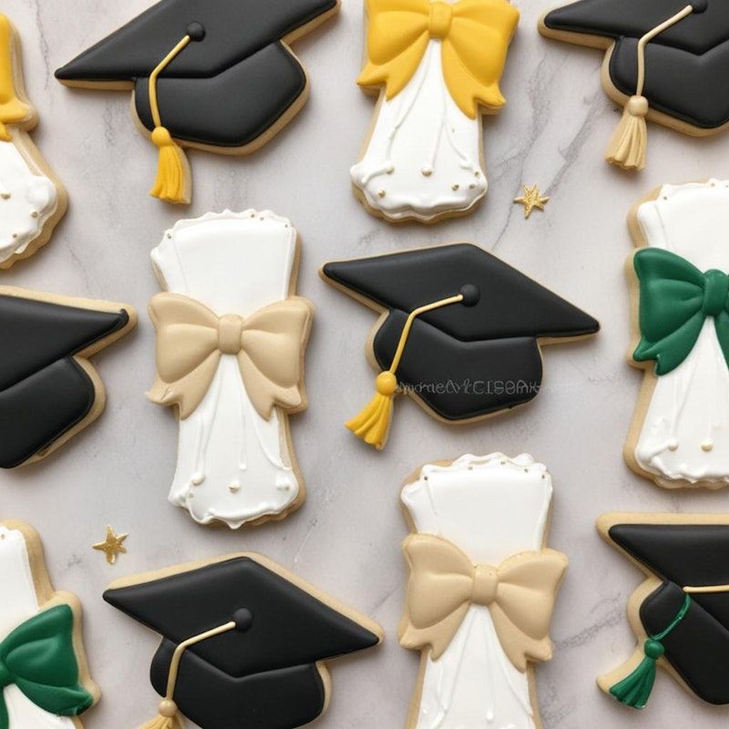 Graduation-Themed Sugar Cookies