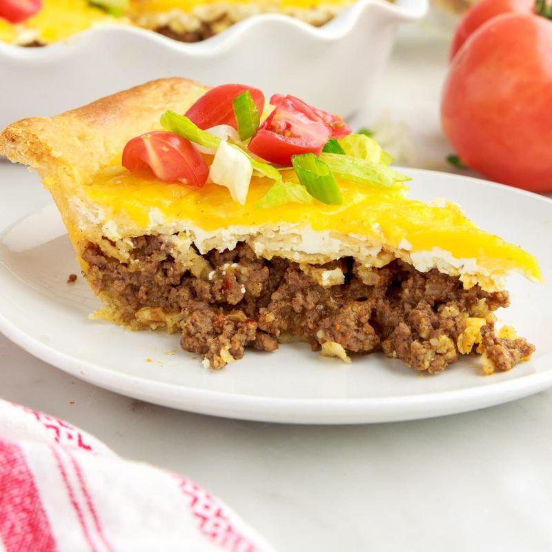 Beef Taco Pie (with crescent roll crust)
