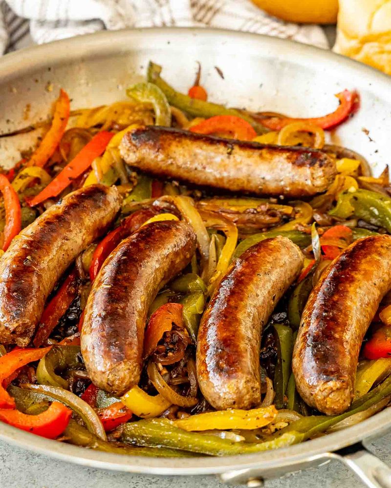 Roasted Sausage with Peppers and Onions