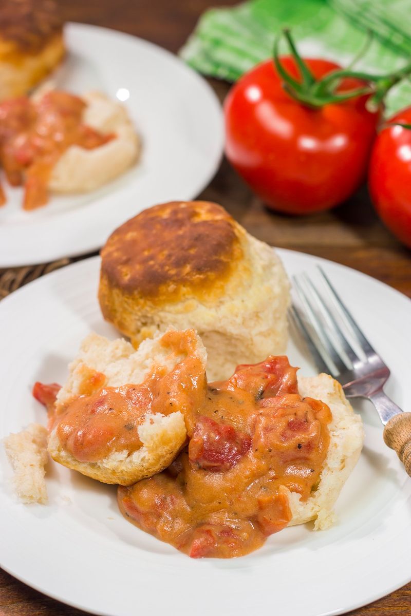 Tomato Gravy over Grits