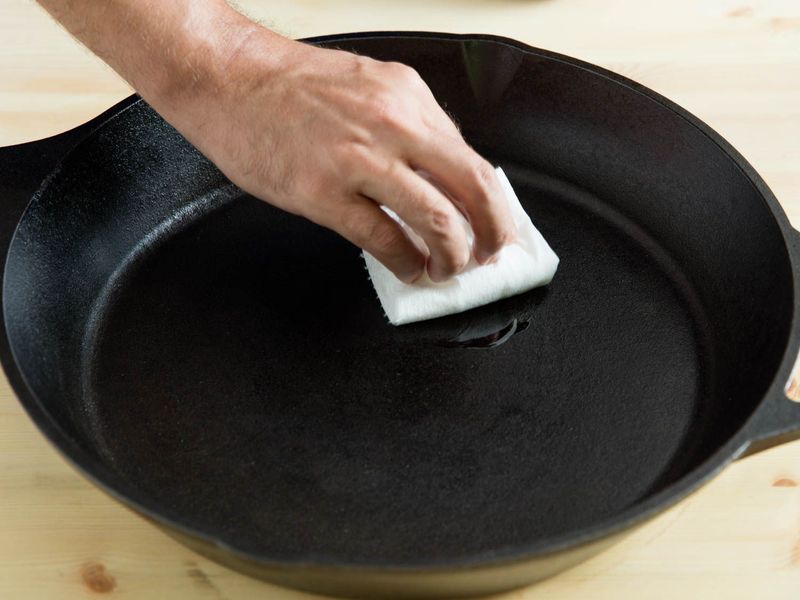Don’t season cast iron pans