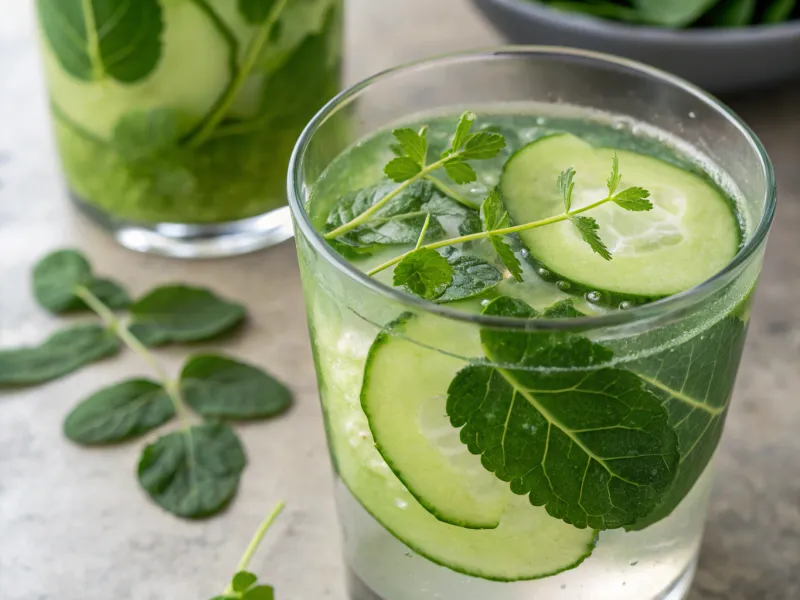 Moringa Leaf and Cucumber Water