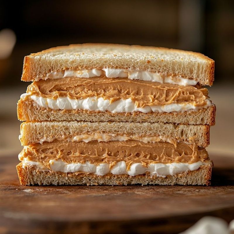 Peanut Butter and Marshmallow Fluff Sandwiches