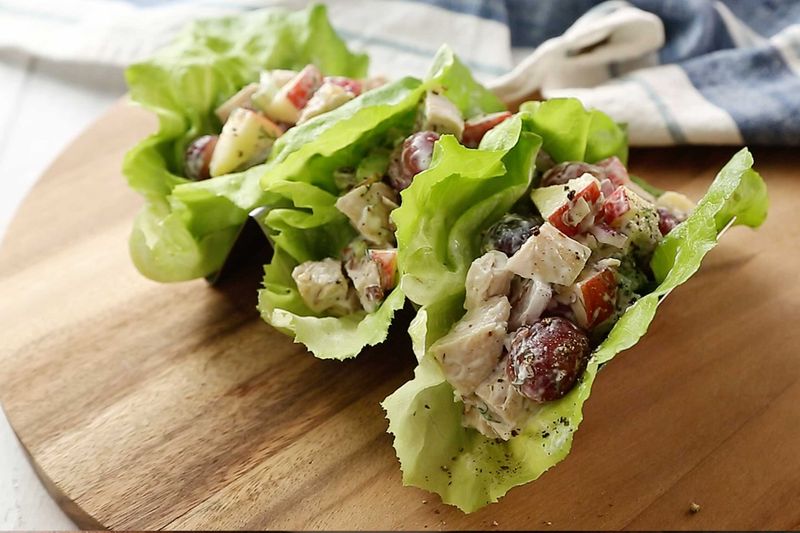 Greek Yogurt Chicken Salad Lettuce Wraps
