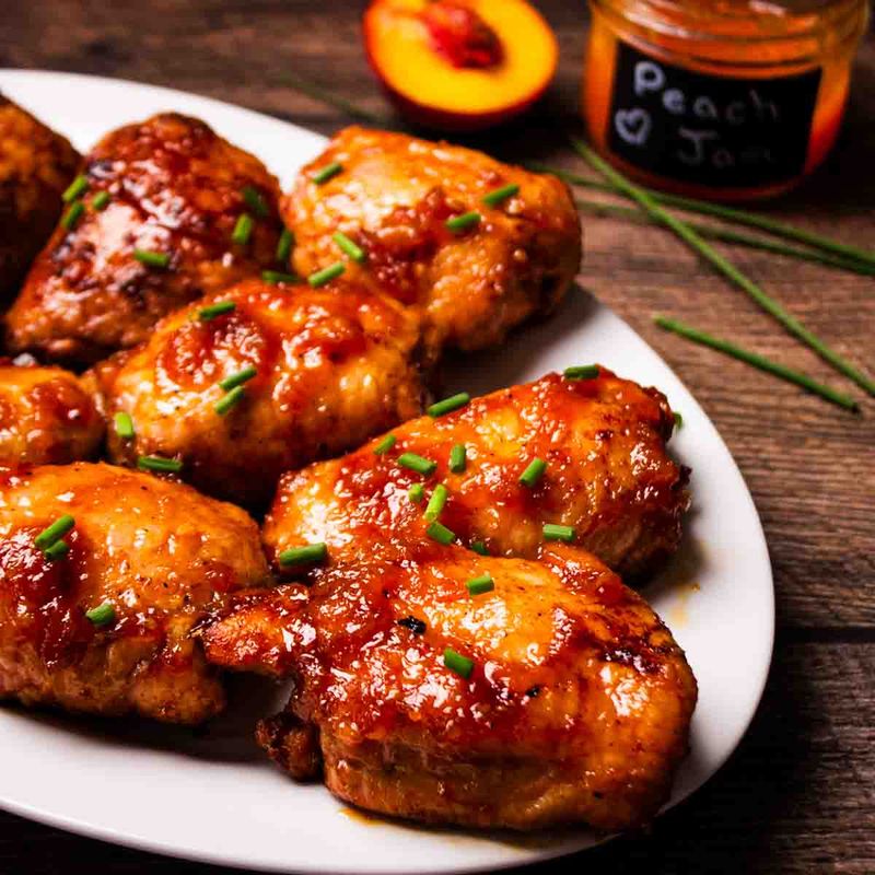 Peach Glazed Chicken Thighs