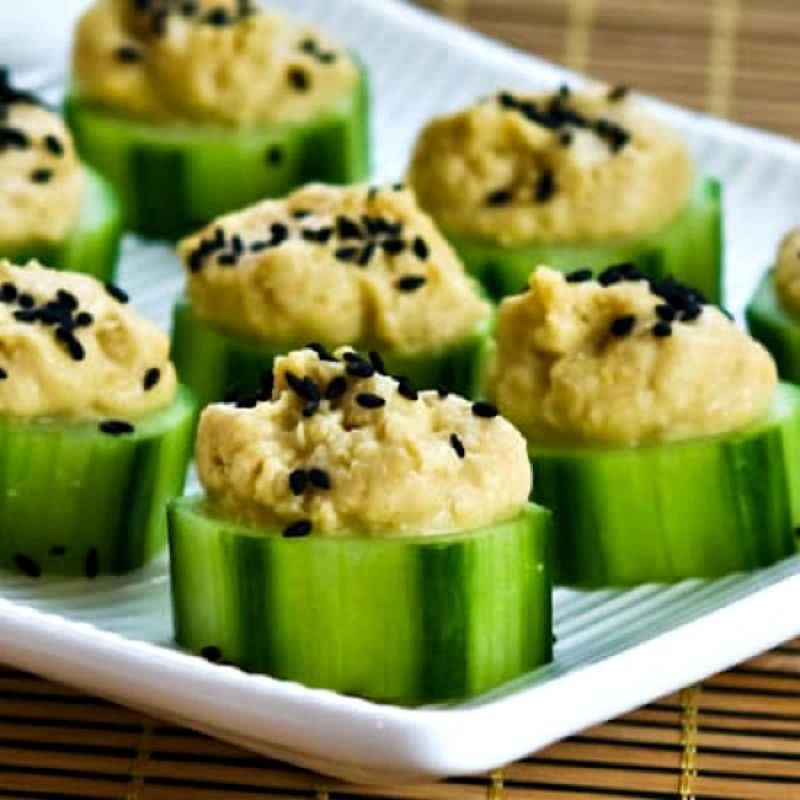 Cucumber Slices with Hummus