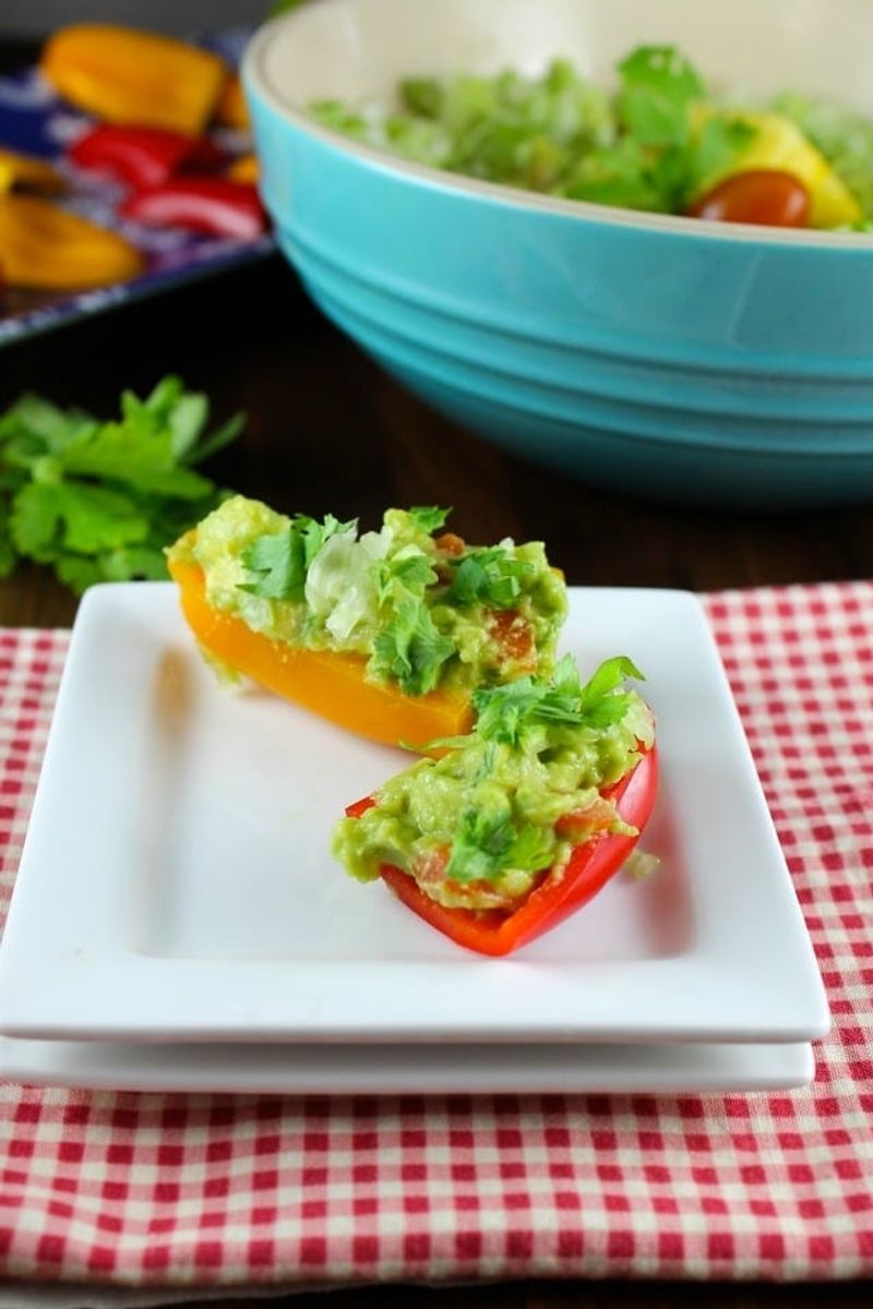 Bell Pepper Slices and Guacamole